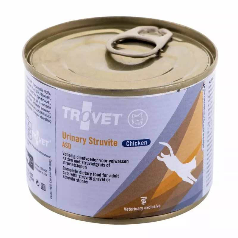 TROVET ASD Urinary Struvite mitrā barība kaķiem ar vistu, 200 g