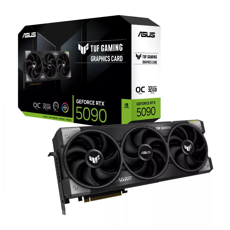 Grafikas karte ASUS TUF Gaming GeForce RTX 5090 — 32 GB GDDR7, 512 biti, PCIe 5.0, 3 ventilatori