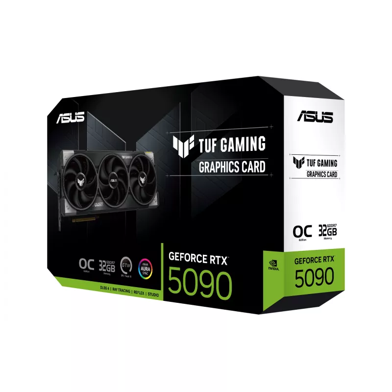 Grafikas karte ASUS TUF Gaming GeForce RTX 5090 — 32 GB GDDR7, 512 biti, PCIe 5.0, 3 ventilatori