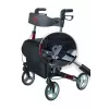 Četrriteņu alumīnija staigulis ANTAR AT51006, salokāms, regulējams augstums, 20 cm riteņi, maksimālā slodze 136 kg, sēdeklis 25×46 cm, svars 7,35 kg