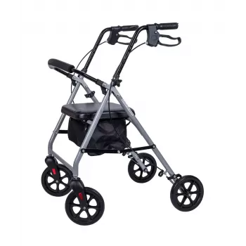 MDH PPC035 staigulis / rollators ar sēdekli un grozu, alumīnijs, salokāms, maks. slodze 136 kg