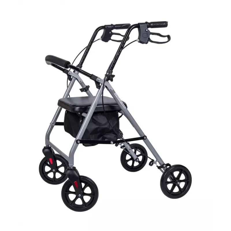 MDH PPC035 staigulis / rollators ar sēdekli un grozu, alumīnijs, salokāms, maks. slodze 136 kg