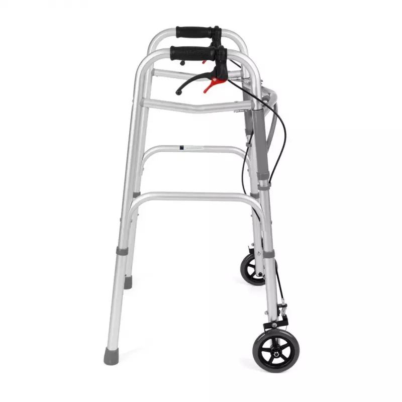 Manuālais ratiņkrēsls TIMAGO JMC-C 3223, alumīnija rāmis, 4 riteņi, regulējams augstums 79–91 cm, maks. slodze 136 kg, platums 595 mm, svars 3,8 kg