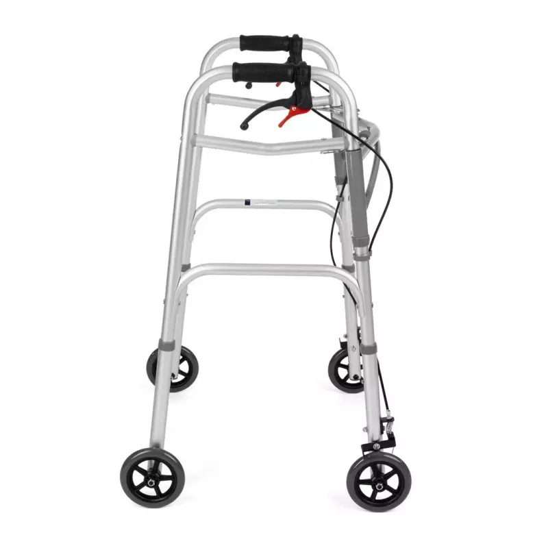 Manuālais ratiņkrēsls TIMAGO JMC-C 3223, alumīnija rāmis, 4 riteņi, regulējams augstums 79–91 cm, maks. slodze 136 kg, platums 595 mm, svars 3,8 kg