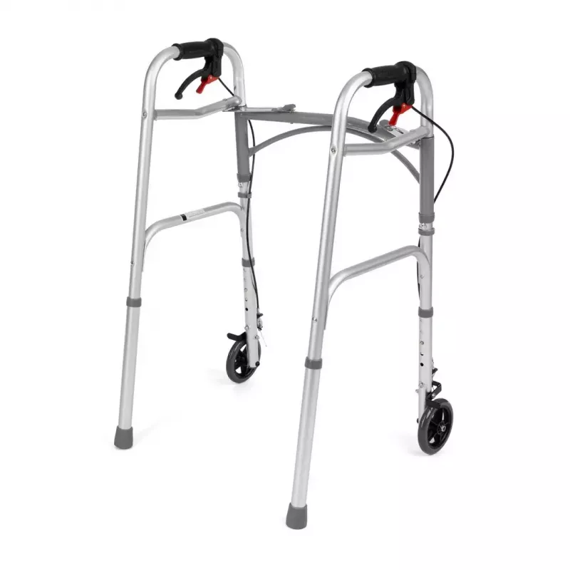 Manuālais ratiņkrēsls TIMAGO JMC-C 3223, alumīnija rāmis, 4 riteņi, regulējams augstums 79–91 cm, maks. slodze 136 kg, platums 595 mm, svars 3,8 kg
