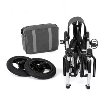 Bezceļu četrriteņu rollators TIMAGO RANGER, alumīnija, regulējams augstums 89,5–102,5 cm, slodze 136 kg, salokāms
