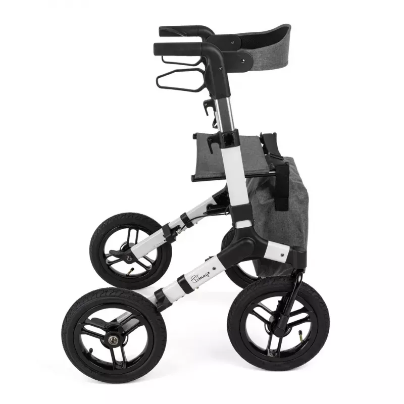 Bezceļu četrriteņu rollators TIMAGO RANGER, alumīnija, regulējams augstums 89,5–102,5 cm, slodze 136 kg, salokāms