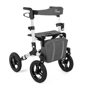 Bezceļu četrriteņu rollators TIMAGO RANGER, alumīnija, regulējams augstums 89,5–102,5 cm, slodze 136 kg, salokāms