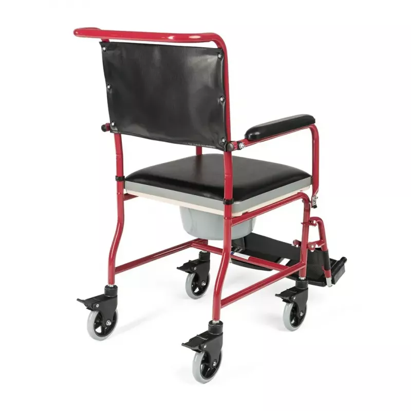 Tualetes ratiņkrēsls TIMAGO FS 692 salokāms, viegls, ar komodes sēdekli, tērauda rāmi, 4 riteņiem, kravnesība 100 kg