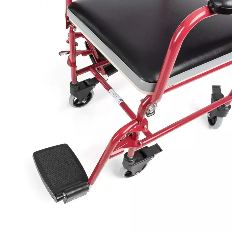 Tualetes ratiņkrēsls TIMAGO FS 692 salokāms, viegls, ar komodes sēdekli, tērauda rāmi, 4 riteņiem, kravnesība 100 kg
