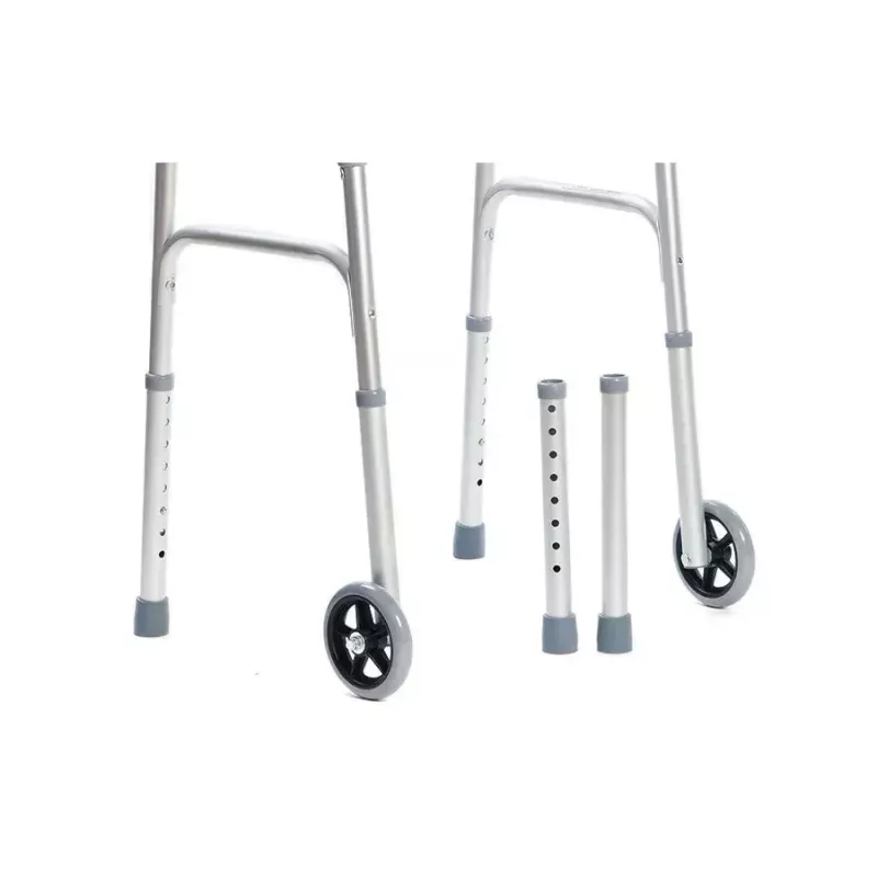 Staigāšanas rāmis VITEA CARE VCBP0031 alumīnija, regulējams augstums 82–100 cm, platums 600 mm, maks. slodze 110 kg, 12 cm riteņi