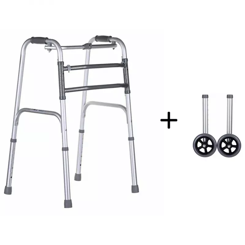 Staigāšanas rāmis VITEA CARE VCBP0031 alumīnija, regulējams augstums 82–100 cm, platums 600 mm, maks. slodze 110 kg, 12 cm riteņi