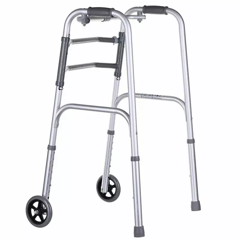 Staigāšanas rāmis VITEA CARE VCBP0031 alumīnija, regulējams augstums 82–100 cm, platums 600 mm, maks. slodze 110 kg, 12 cm riteņi