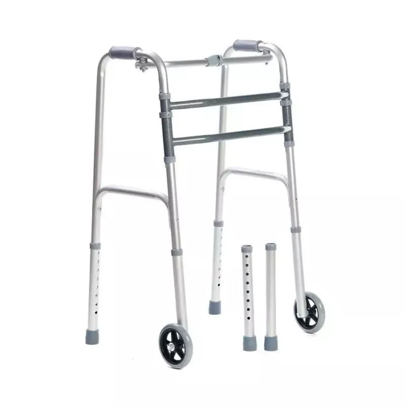 Staigāšanas rāmis VITEA CARE VCBP0031 alumīnija, regulējams augstums 82–100 cm, platums 600 mm, maks. slodze 110 kg, 12 cm riteņi