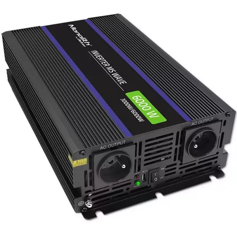Strāvas pārveidotājs QOLTEC Monolith 6000 MS 12V uz 230V 6000W