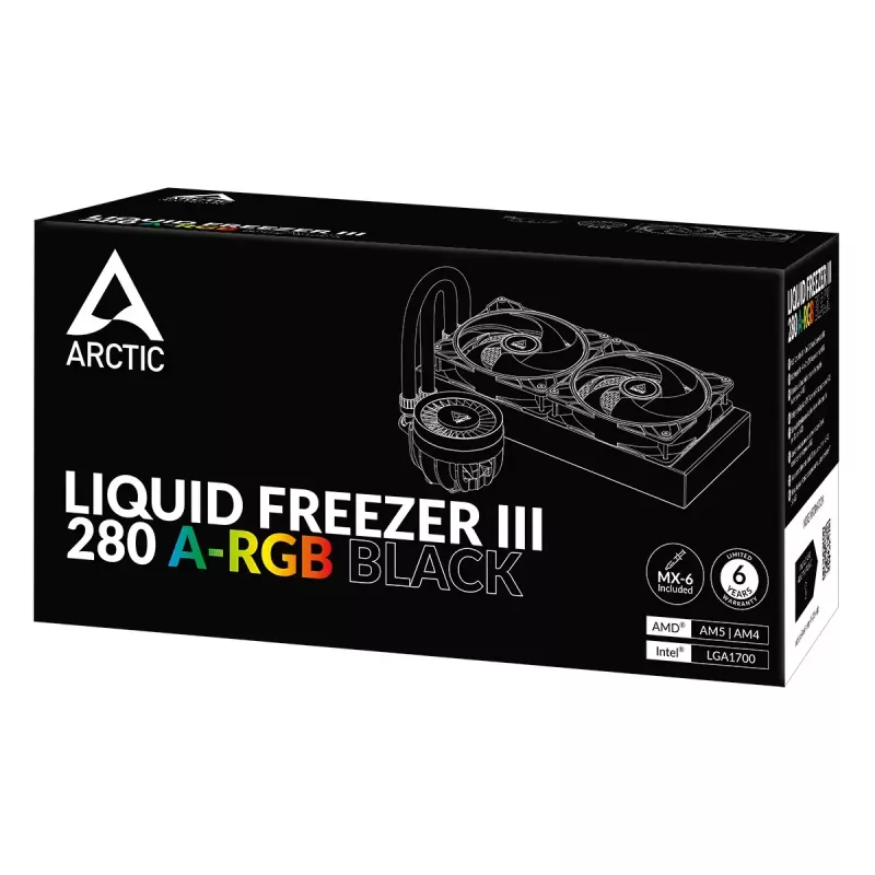 ARCTIC Liquid Freezer III 280 A-RGB - Daudzsaderīgs visu vienā CPU ūdens dzesētājs ar A-RGB