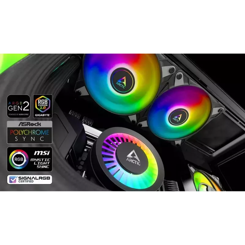 ARCTIC Liquid Freezer III 280 A-RGB - Daudzsaderīgs visu vienā CPU ūdens dzesētājs ar A-RGB