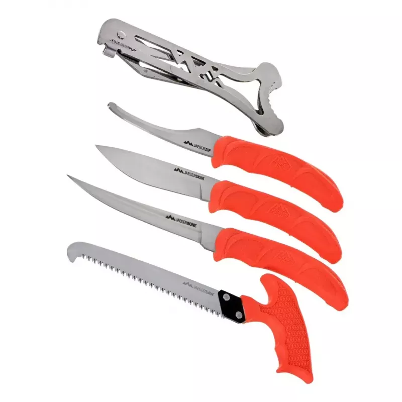 Stacionāra asmens medību komplekts Outdoor Edge Jaeger Pak 02OE069 ar nazi un medījuma apstrādes instrumentiem