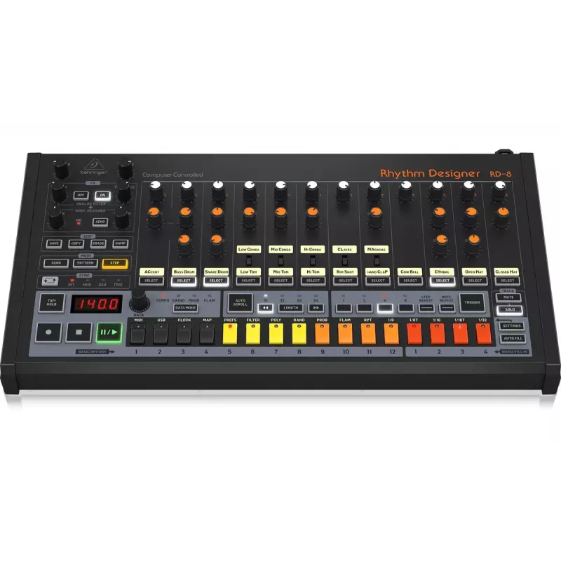 Ritma un bungu mašīna Behringer RD-8 MKII Kalibrācijas diapazons 10 - 15000 Hz