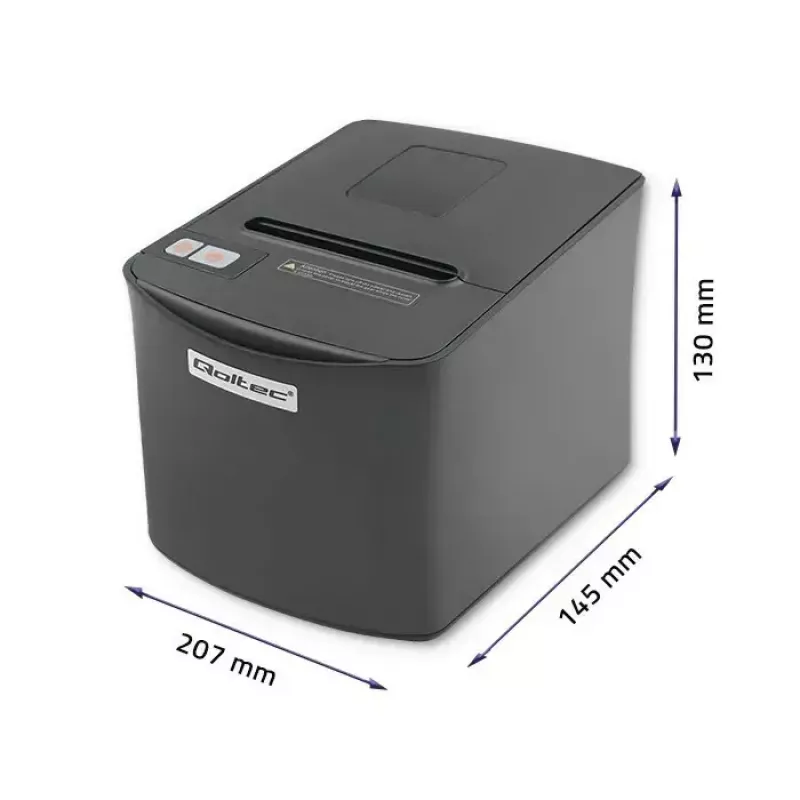 Termālais čeku printeris QOLTEC 50256 ar USB saskarni — kompakts POS printeris