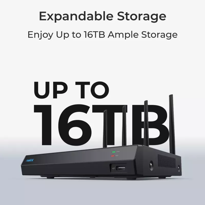 Reolink NVS12W 12 kanālu Wi-Fi 6 NVR ar 16MP atbalstu, 2TB HDD