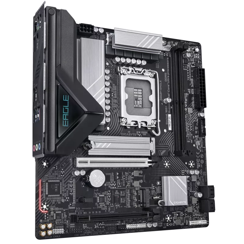 GIGABYTE B860M EAGLE mātesplate - Intel Core Ultra sērijas CPU, 6+1+2+1 fāžu VRM, līdz 9066MHz DDR5, 1xPCIe 5.0 + 1xPCIe 4.0 M.2, 2.5GbE LAN, USB 3.2 Gen 1