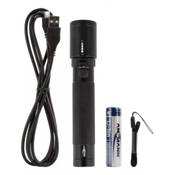 LED laterna Ansmann T400FR melna IPX4 5W 400lm