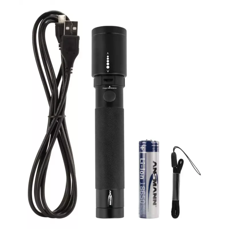 LED laterna Ansmann T400FR melna IPX4 5W 400lm