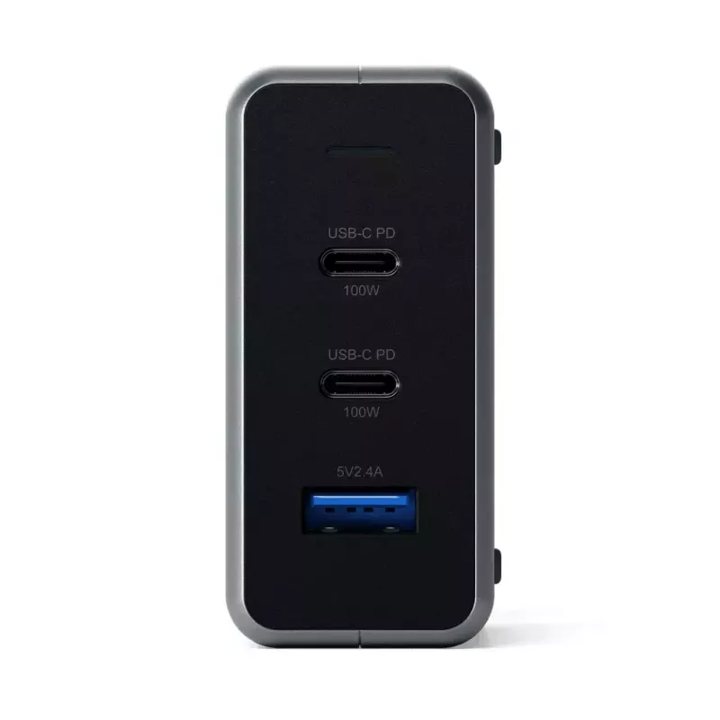 Mobilās ierīces lādētājs Satechi ST-TC100GM-EU, 100 W, 2× USB-C, maiņstrāvas ieeja 100–240 V, pelēks