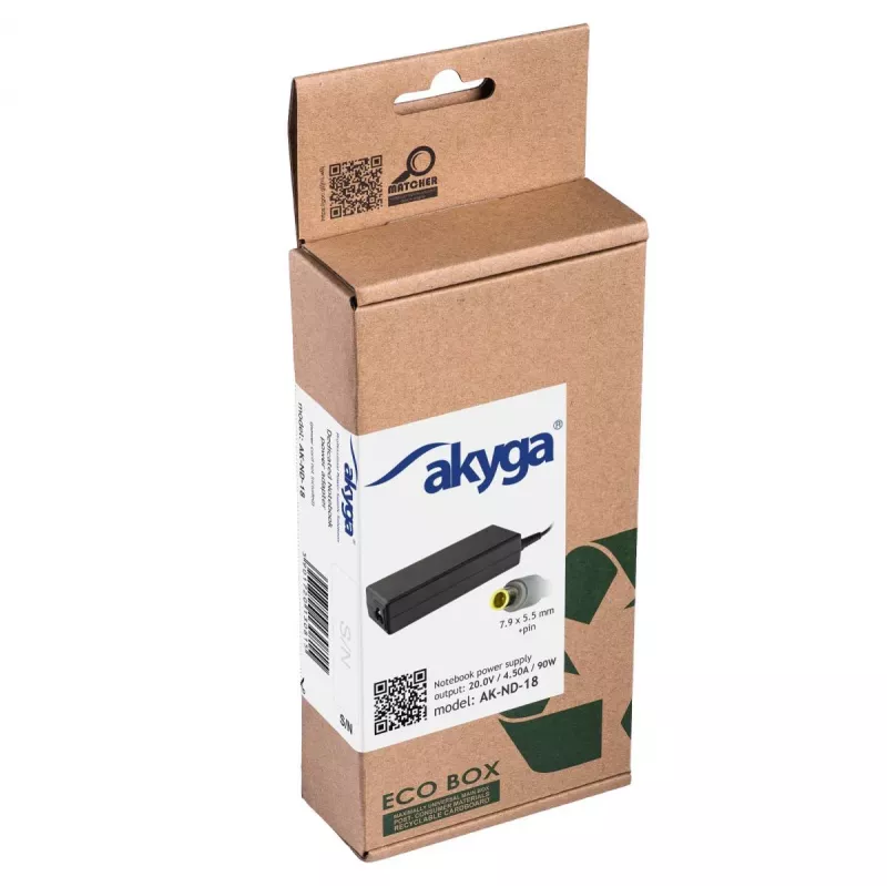 AKYGA piezīmjdatora strāvas adapteris - 20V/4.5A, 90W jauda un 7.9*5.5 mm + tapa spraudnis