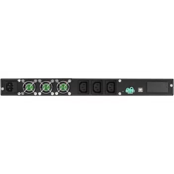 Rackmount UPS PowerWalker VFI 1000R/1U — tiešsaistes dubultkonversija, 1 kVA (800 W), 3× C13 izejas, 1U, 12,6 kg