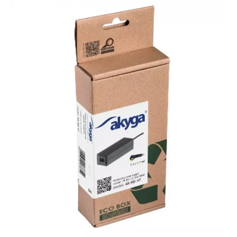 Akyga AK-ND-47 barošanas adapteris Acer klēpjdatoriem, 40 W, 19 V / 2,15 A, 5,5 x 1,7 mm