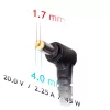 Akyga strāvas adapteris AK-ND-50 portatīvajiem datoriem, 20 V 2,25 A 45 W, savienotājs 4,0×1,7 mm, 1,2 m kabelis, melns
