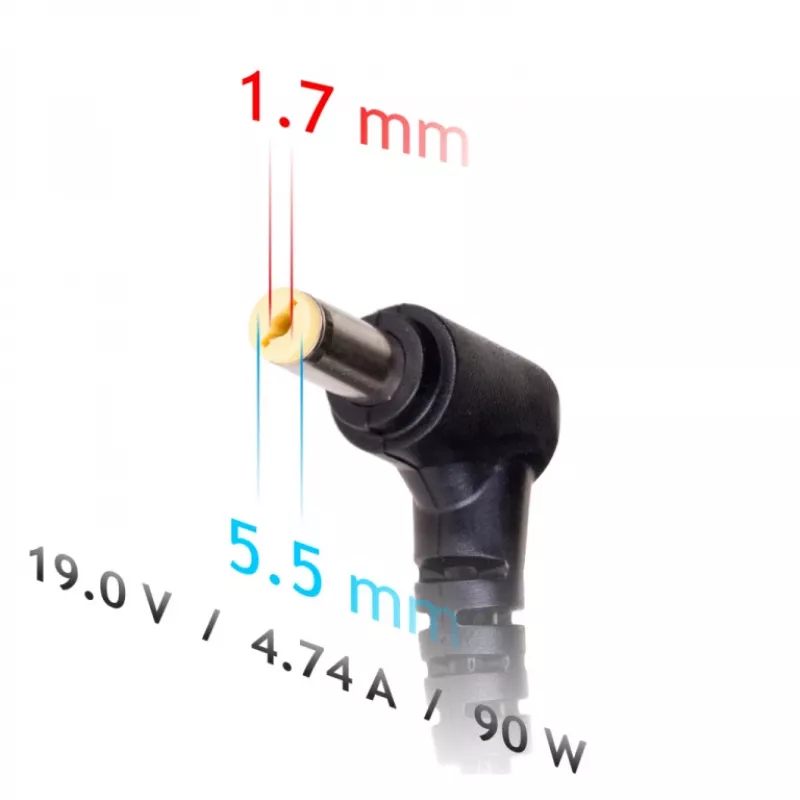 AKYGA klēpjdatora barošanas adapteris - 19V/4,74A, 90W jauda un 5,5*1,7 mm spraudnis