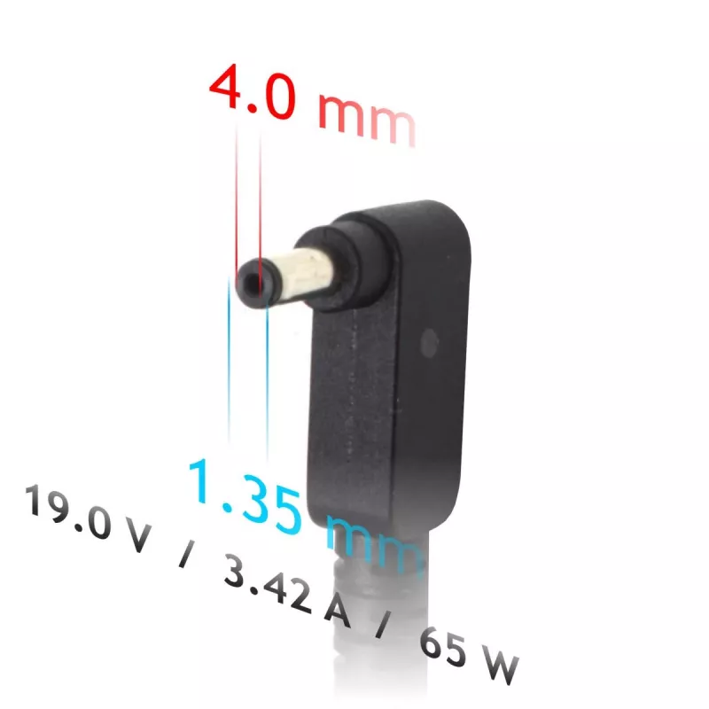 Akyga AK-ND-55 klēpjdatora barošanas adapteris 19 V / 3,42 A, 65 W, 4,0 x 1,35 mm spraudnis, paredzēts Asus