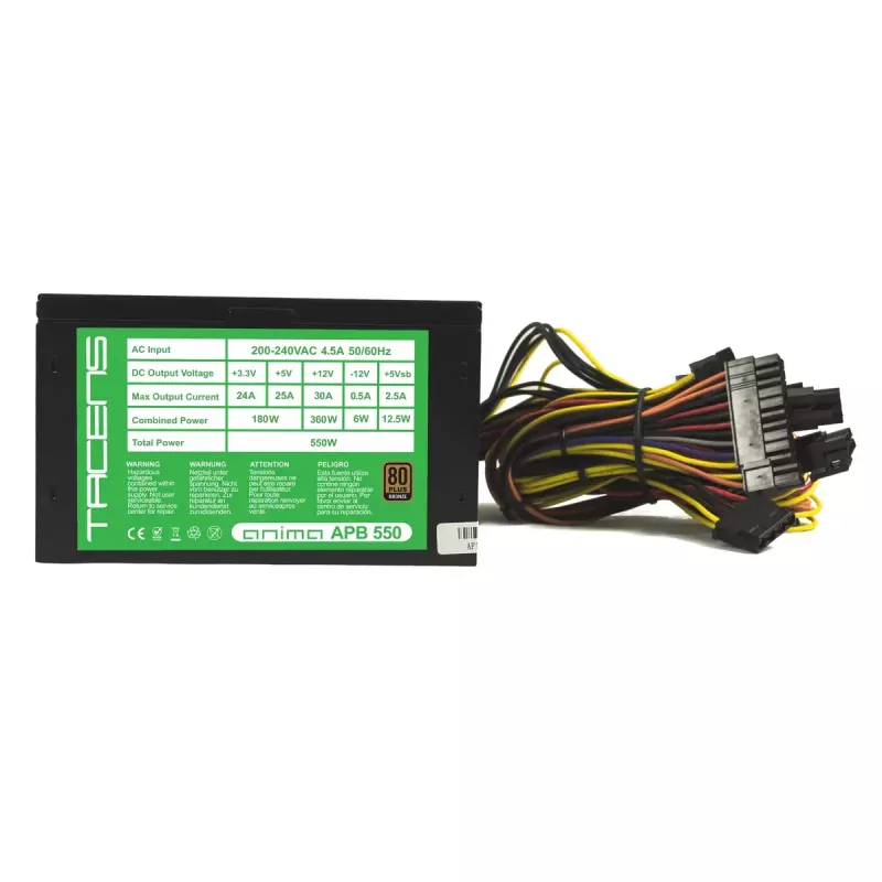 Tacens APB550B barošanas bloks 550 W 20+4 pin ATX ATX Melns