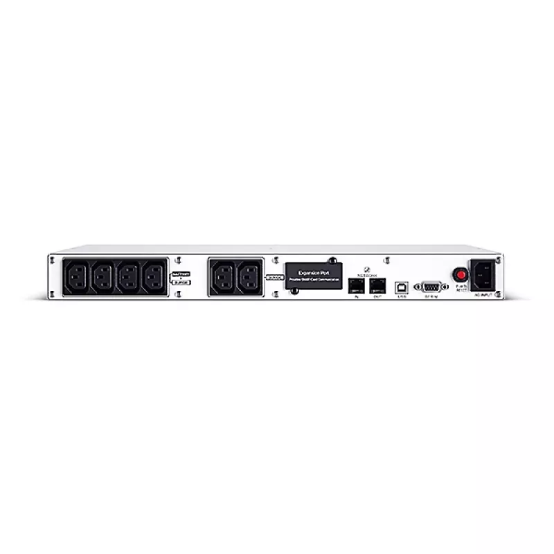 Nepārtrauktās barošanas avots CYBERPOWER OR1000ERM1U — 1 kVA (600 W), Line-Interactive, Rackmount 1U, 6× C13 rozetes, LCD, Sudraba