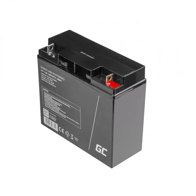 Noslēgta svina-skābes baterija zaļa Cell AGM51 12 V 17 Ah, VRLA, bez apkopes, 167×77×181 mm, 4,8 kg