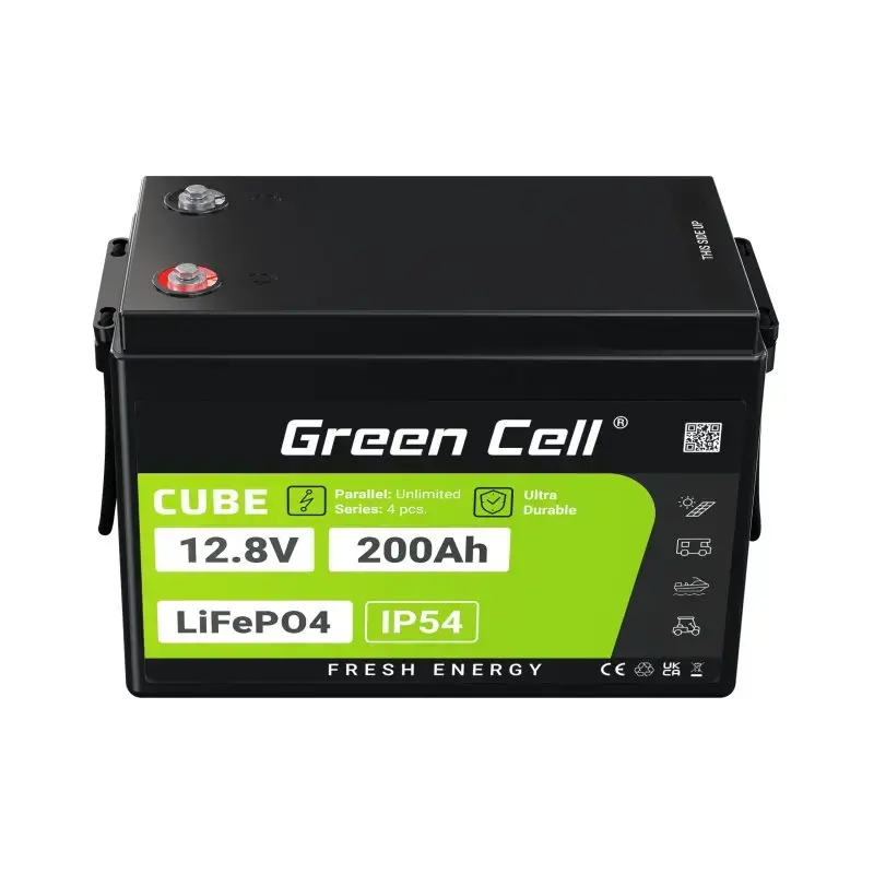 UPS akumulators Green Cell LFPGC12V200AH Litija dzelzs fosfāts 12.8V 200Ah, 395×195×275 mm, 20.5 kg