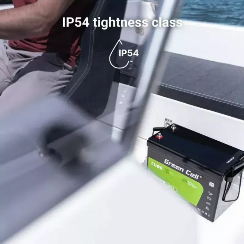 LiFePO4 akumulators zaļa Cell 12.8V 125Ah — 125 Ah, 12.8 V, 150 A maks. izlāde, 13.5 kg, 340×180×225 mm