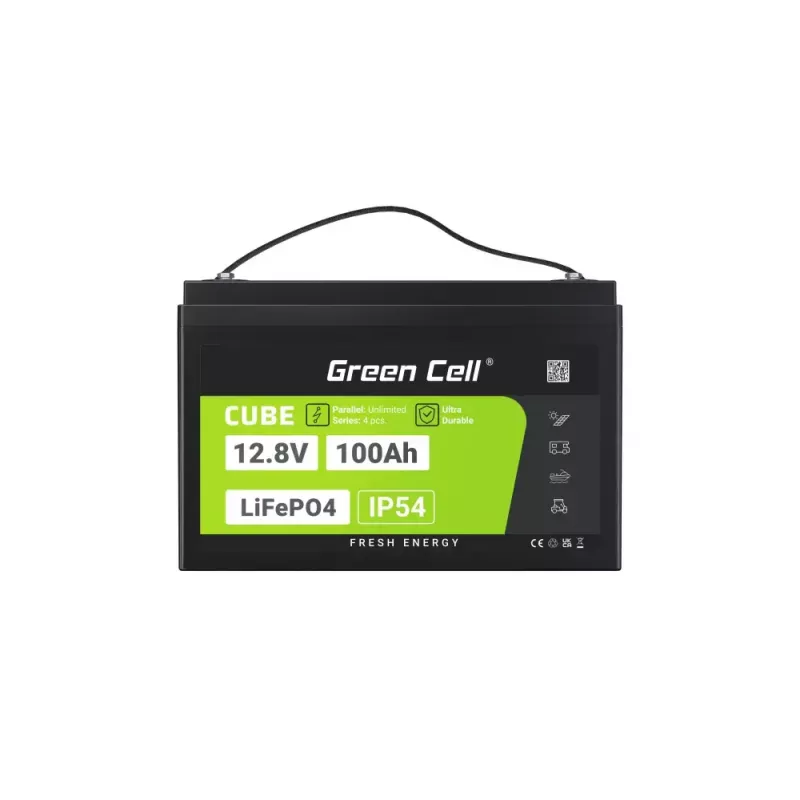 UPS akumulators zaļa Cell LFPGC12V100AH Litija dzelzs fosfāta 12.8V 100Ah