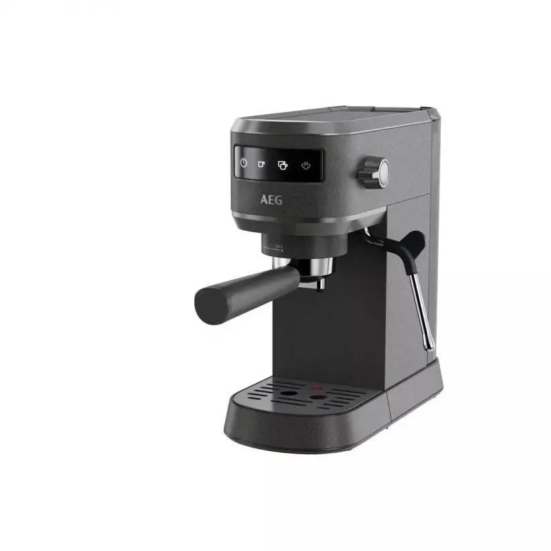 Espresso automāts AEG EC6-1-6BST, manuāls, galda virsmai, 1,0 l ūdens tvertne, 15 bāri, piena putotājs, 1450 W, skārienvadība, melns