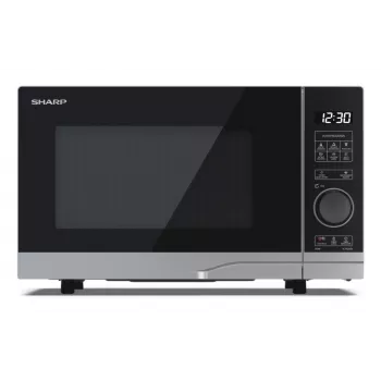 Atsevišķa mikroviļņu krāsns Sharp YC-PS204AE-S, 20 L, 800 W, LED skārienvadība, 10 jaudas līmeņi, grozāmais paliktnis 24,5 cm, sudraba
