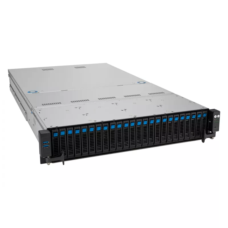 ASUS RS521A-E12-RS24U Socket SP5 Rack (2U) Melns, Silver