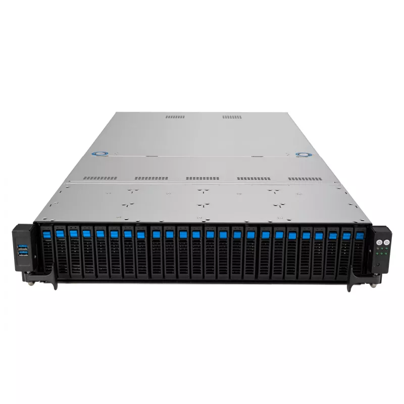 ASUS RS521A-E12-RS24U Socket SP5 Rack (2U) Melns, Silver