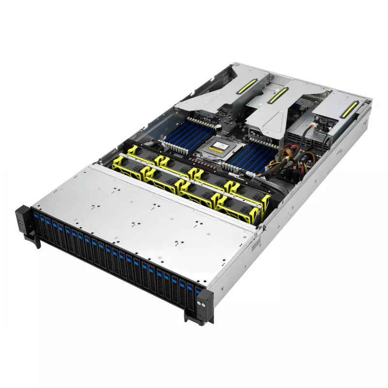 ASUS RS521A-E12-RS24U Socket SP5 Rack (2U) Melns, Silver