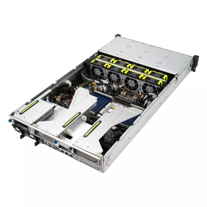 ASUS RS521A-E12-RS24U Socket SP5 Rack (2U) Melns, Silver