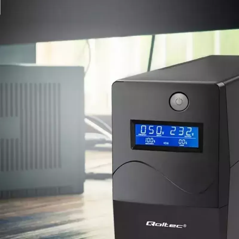 Nepārtrauktās barošanas avots Qoltec Monolith 0,85 kVA 480 W 2 maiņstrāvas kontaktligzdas