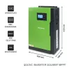 Qoltec 53886 autonomais hibrīdais saules invertors, 3,5 kW, 100 A MPPT, 24 V, tīrs sinuss