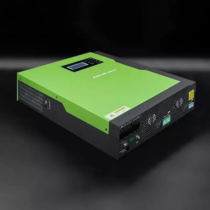 Qoltec 53886 autonomais hibrīdais saules invertors, 3,5 kW, 100 A MPPT, 24 V, tīrs sinuss